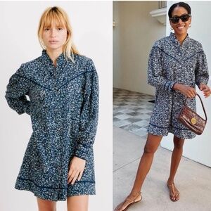 New MIRTH Montrose Dress Blue Thistle Western Boho Women's Size M